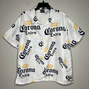 Corona Extra Shirt Men's L Button Down Logo Collared Summer Lightweight Beer